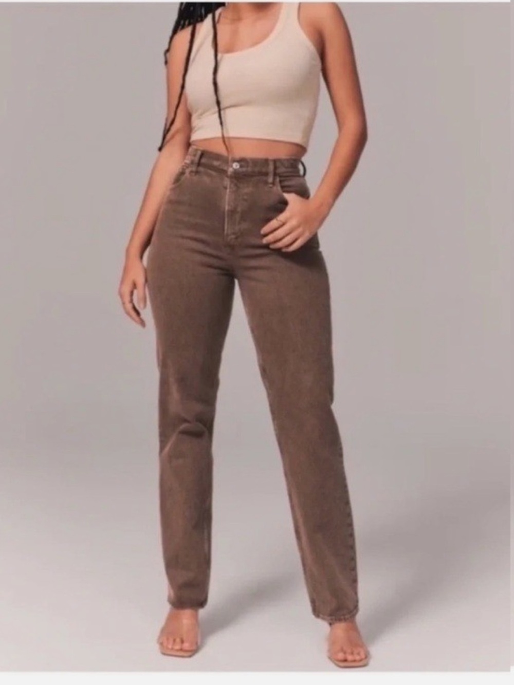 Abercrombie & Fitch The 90s Straight Ultra High-Rise Straight Leg Jeans - Brown